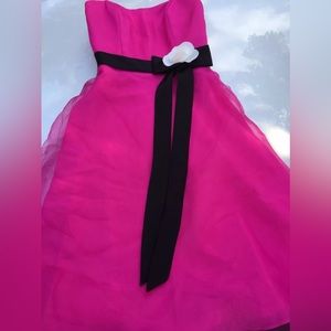 NWT ALFRED ANGELO Party Doll Dress Taffeta Crinoline HOT PINK & BLACK